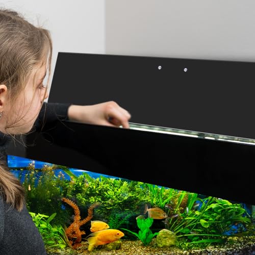 Sieral Aquarium Polycarbonate Canopy Set 19.37 x 9.37 x 0.12 Inch for 10/20 Gallon Without Center Brace Aquariums Cover Fish Tank Lid with a Hook Knife, Black - color: Black, size: 20 x 10 Inch