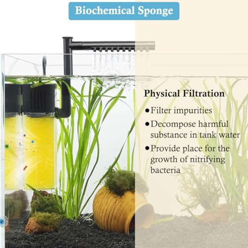 4PCS Replacement Aquarium Biochemical Sponge for 15W Aquarium Filter, Aquarium Filter Sponges for Replacement