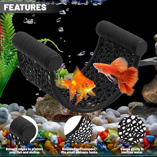 Aquarium Floating Betta Fish Skins, Suitable for Fighting Fish, Shrimp, and Small Fish Multi-Functional Hammock, Aquarium Hiding Feeding Decorative Accessories（ Black） - color: Carbon Black