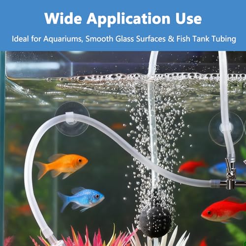50Pcs Aquarium Suction Cups with Clips Airline Hose Holders for Tubing Small Clear Cup Clamps for Fish Tank Air Line Mini Heater Tube Holder Clamp Clips for Aquarium Air Accessories 3/16