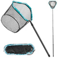 THKFISH Carbon Fiber Fishing Net - Long Handle, Portable Telescopic Landing Net - 27 to 157.5 Inch - Aluminum Mesh Frame Rubber Coated - size: 118” Telescopic Handle/19.7” Hoop Size