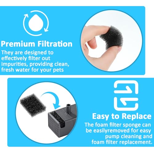 20 PCS Cat Water Fountain Sponge Filters, Block Shape Pet Fountain Replacement Filters Cat Drink Watering Filter Foam Filter Replacement Pre-Filter Sponges for Clean Water