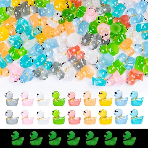 150 Pcs Luminous Mini Resin Ducks Colorful Tiny Small Plastic Ducks Figures to Hide Little Resin Duck Bulk for Miniature Landscape Aquarium Potted Dollhouse Fairy Garden Accessories Decorations. - style: The Sunglasses Duck 150PC