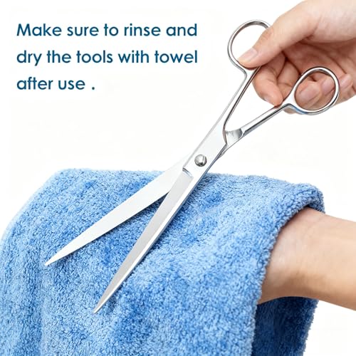 Carefree Fish 9IN1 Aquarium Cleaning Tools Long Handle Adjustable Length 20~36Inch Fish Tank Cleaner Kit Algae Scraper Scrubber Brushes Set Plant Scissor Long Tweezer - size: 20~36In