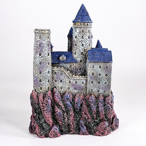 Penn-Plax Age-of-Magic Wizard’s Castle Aquarium Décor – Resin for Freshwater and Saltwater Fish Tanks – Large (RRW8) - size: Large