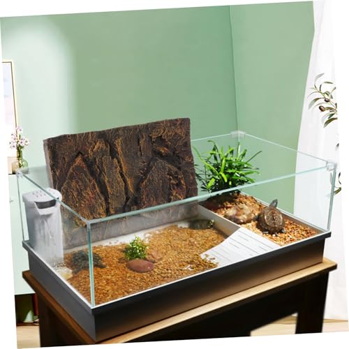 BESPORTBLE 3D Reptile Tank Background Board Realistic Turtle Tank Decor Adhesive Terrarium Back Wall