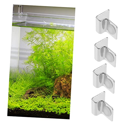 Stainless Steel Fish Tank Cover Brackets 4Pcs Aquarium Lid Clips Secure Support for 5mm Glass Aquarium Lid Fish Tank Accessories