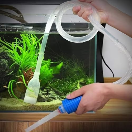Aquarium Siphon Easy to Use Manual Pump for Quick Water Changes and Gravel Cleaning for Fish Tanks and Tank Maintenance
