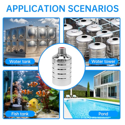 3 Pack Float Valve, 304 Stainless Steel Automatic Water Float Valve，1/2" and 3/4" Connection Auto Fill Shut Off Water Level Control Valve for Pool, Water Tank, Livestock Troughs