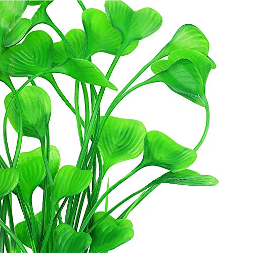 MyLifeUNIT Plastic Fish Tank Plants, 2 Pack Artificial Tall Aquarium Plants for Fish Tank Decor, 15.75 Inches (Green) - color: Green