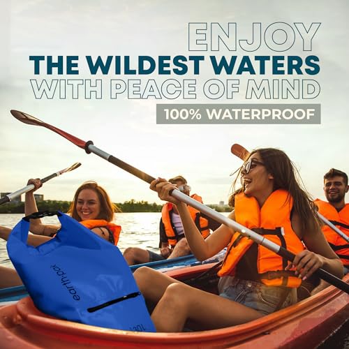 Earth Pak Waterproof Dry Bag with Zippered Pocket - Waterproof Dry Bag Backpack Keeps Gear Dry - color: Blue, size: 20L