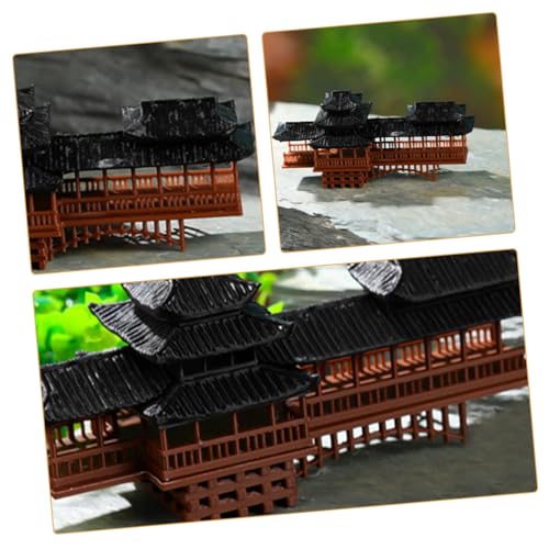 Mini Pagoda Bridge Ornament for Zen Garden Japanese Pavilion Decoration Micro Landscape Decor for Aquariums and Bonsai Outdoor Garden Accessories