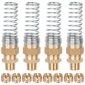 4Pcs Brass 1/2” Air Hose Fittings DOT Air Fittings with Spring Guards, 1/2” Male Connector for Rubber Tube, Air Brake Hose End Fittings, with 8 Fitting Sleeve Tubes - size: 1/2" Hose x 1/2" Male, style: 4pcs Connector with Spring Guard