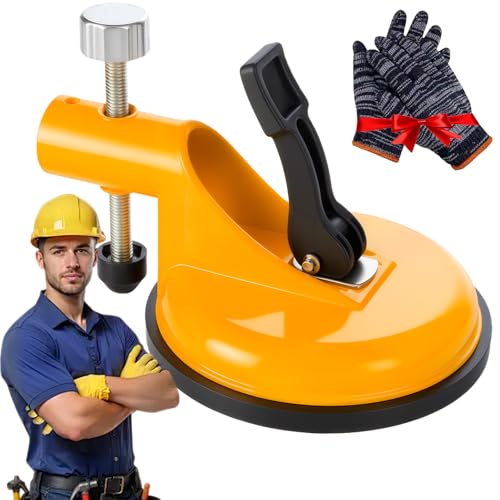 Adjustable Height Setter - Professional Countertop Leveling Tool, with Heavy-Duty Rubber Suction Cups, for Granite, Marble, Quartz Slabs with Vacuum Lifting Clamps Rubber (Yellow) - color: Yellow
