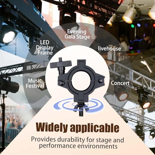 Stage Lighting Truss Clamp, Heavy Duty Mounting Hook for DJ Lights,Lighting O clamp Fit 3 Size Pipe Diameter: 25mm/1inch, 38mm/1.5inch, 50mm/2inch 1Pack Black - color: Black-1pack