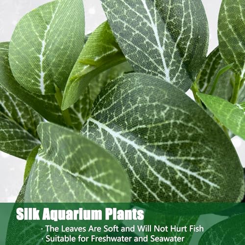 Silk Aquarium Plants, Artificial Fake Aquarium Plants Small Betta Fish Tank Plants Plastic Realistic Decorations Set 2PCS (Style E) - size: Style E
