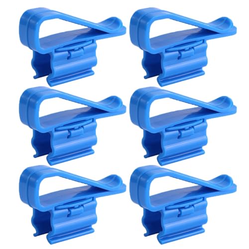 6 PCS Fish Tank Hose Holder, Adjustable Water Clip Water Pipe Clamp Mounting Clip for Fish Tank and Aquarium(Fit for 8mm to 16mm Hosee (Blue) - color: Blue