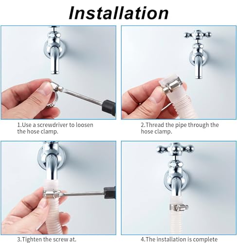 20Pcs Adjustable Stainless Steel Hose Clamps Assortment Kit, 1/4-2 in (6-51mm) Worm Gear Pipe, Fuel LineHeavy Duty for Plumbing, Washing Machine, Mechanical，Garden and Automotive Hose Connections - size: 20 pcs (1/4'' - 2'')