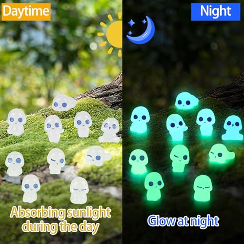 CCINEE 20Pcs Glow in Dark Tree Elves Fairy Luminous Ghost Micro Landscape Accessories Miniature Tree Elves Decoration for Garden Landscape Aquarium Dollhouse Potted Plants Decoration - style: Cute