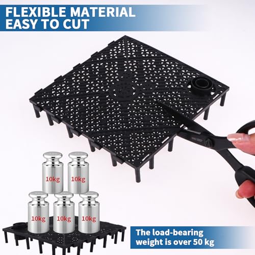 24pcs Undergravel Filter Aquarium Divider Tank (5.7'' x 5.7'') Under Gravel System for Clean Water with 6 Uplift Tube for Fish Tank Separation Bottom Filtration & DIY Aquascaping