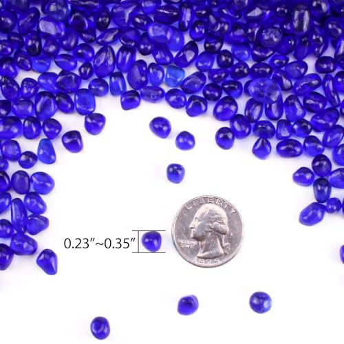 Keedolla 15 Oz Aquarium Glass Marbles Fish Tank Rocks, Decorative Glass Pebbles Gemstones for Aquarium Gravel Fish Tank Stones Vase Fillers DIY Crafts - Cobalt Blue - color: Cobalt Blue, size: 0.93 Pound