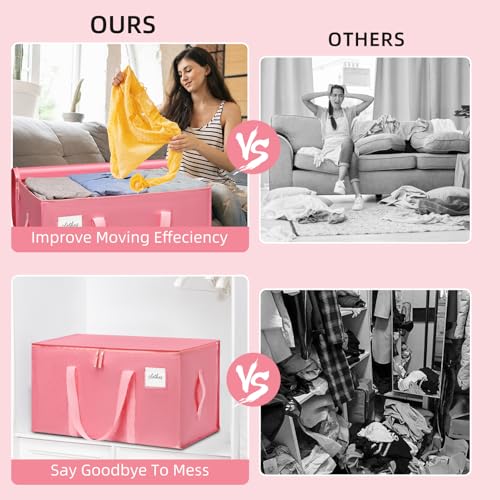 Moving Bags Heavy Duty Bubblegum Pink – Large Packing Bags for Moving, Extra Large Storage Totes with Zippers and Handles - color: Bubblegum Pink