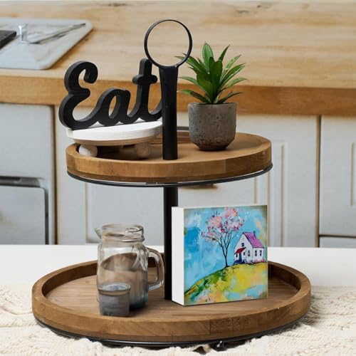 Spring Decorations for Home Spring Decor for Table Springtime Cottage Sign Mini Art Floral Landscape Easter Decor Home Decorative Gifts for Women Tiered Tray Desk Art 5 X 5 Inch - color: Spring 2