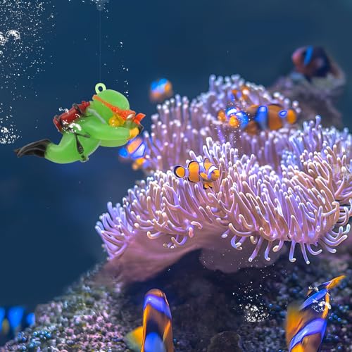 onesimcr Floating Fish Tank Decorations, Aquarium Decorations, Lovely Diver Fish Tank Decorations, Floating Device Fish Tank Accessories，Suitable for All Kinds of Fish Tanks(Light Green)… - color: Light Green