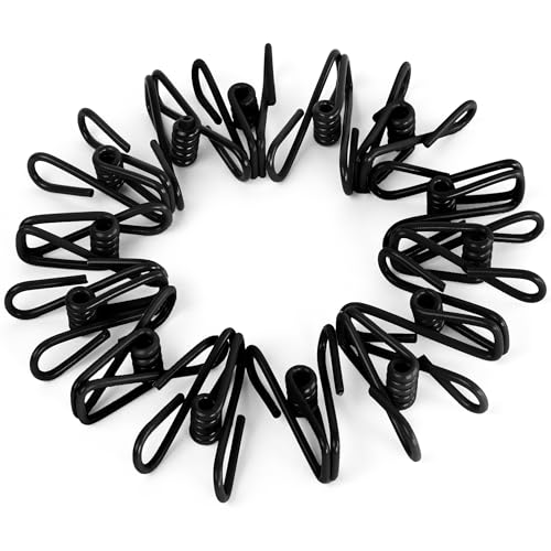 30 Pack Black Chip Bag Clips for Food - PVC 2 Inch Coated Sealer for Sealing Food - Paper Holder, Clothesline Clip for Laundry Hanging, Kitchen Bags, Multipurpose Clothes Pins - color: Black