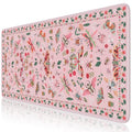 iCasso Pink Desk Pad Mat, XXL Large Mouse Pad, Desk Matt for Desktop, Anti-Slip Big Mousepad with Stitched Edges, Mouse Mat for Computer(Pink) - color: Butterfly-pink