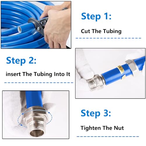 3/4''Straight Air Piping Fittings,Shop Compressed Air Line System fittings, Brass-Nickel Plated Rapid Air System Fittings 3/4"Tubing x 3/4" Male NPT Threads Adapter Fittings 2 pcs - size: 3/4