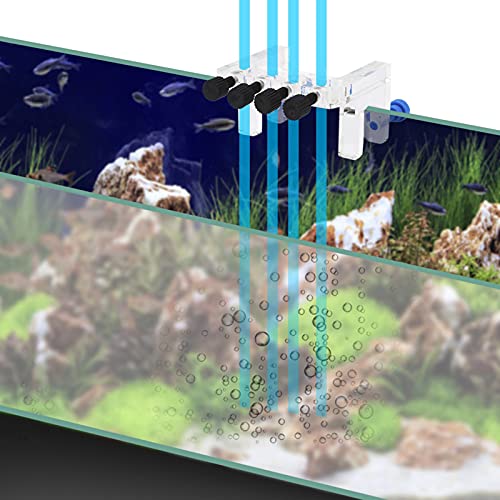 Aquarium Fixture Holder, Aquarium Choice Soft Tube Fixture Holder for Holding Doing Pump Soft Hose, Transparency Hanging 4 Way Tube Holder Tubling with Long Size Screw for Fish Tank Filter Tank