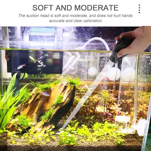 GLEAVI Aquarium Water Changer and Fish Tank Cleaning Tool, 45cm Black Plastic Pipette with 50ml Capacity, Suction and Drainage Equipment for Aquarium Maintenance