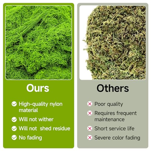Fake Green Moss for Potted Plants Indoor, 5.3oz Artificial Moss for Crafts, Faux Decor for Fairy Garden, DIY Decorative, Model Making, Walls, Glass Containers, Home - color: Light Green 5.3oz