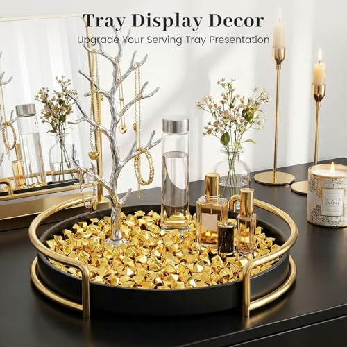DomeStar 550PCS Gold Vase Fillers, Acrylic Fake Crushed Ice Fake Rocks Gold Nuggets Gems Plastic Diamonds for Vase Fillers Centerpiece Table Scatter Photography Props Display Decoration（0.4‘’ x 0.6‘’） - color: Gold