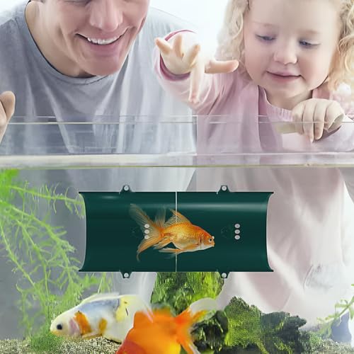 Aquarium Decorations Fish Tank Accessories for Shrimp Cichlid Hiding Breeding, Small Fish Bowl Hide Decoration, Acrylic Tube Tunnel for Betta Fish Tank Decorations, Aquarium Hideout with Suction Cups - color: I-Transparent Green