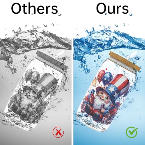 4 PCS 4th of July Gnome UV DTF Cup Wrap for 16oz, Rub on Transfer Stickers Glass Mugs, High Viscosity Permanent UV DTF Sticker, Coffee Cups, Water Bottles and Personalized Crafts - style: 4th of July Gnome