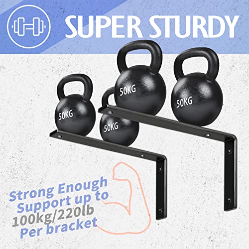 CLT Black Shelf Bracket, 6” X 4” Quarter Inch (1/4") Thick- Max Load: 330 lb Rustic Industrial Modern Farmhouse Heavy Duty Cold Rolled Steel Bracket for Table Bench, Space Saving DIY, Pack of 4 - size: 6 Inch, style: Black L Bracket