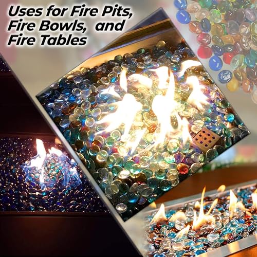 2LB Flat Glass Marbles Mixed Color (200 PCS) – Decorative Glass Pebbles for Vases, Vase Fillers, Fish Tank Rocks, Aquarium Gravel, Beads, Crafts, Mancala Stones & Home Décor Gems (0.7"~0.8") - color: multicolors