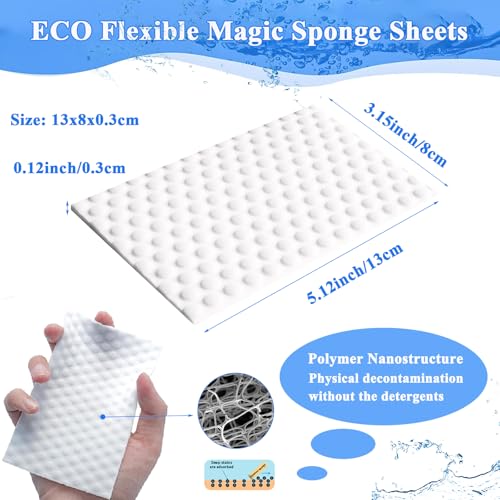 Magic Sponge Eraser Sheets, 96Pcs All-Purpose White Melamine Sponge Cleaner Convex Point Sheet, Thin Disposable Magic Cleaning Pads Wipes for Furniture Kitchenware, Hard-to-Reach Places, Shoe - size: 96Pcs