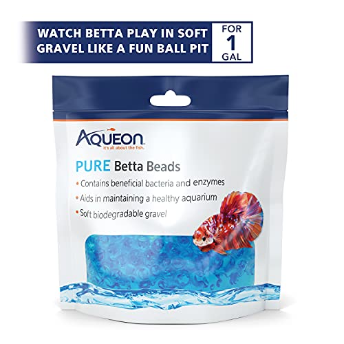 Aqueon Pure Betta Beads, Blue (Pack of 2) - color: Blue, size: One Pouch (Pack of 2)