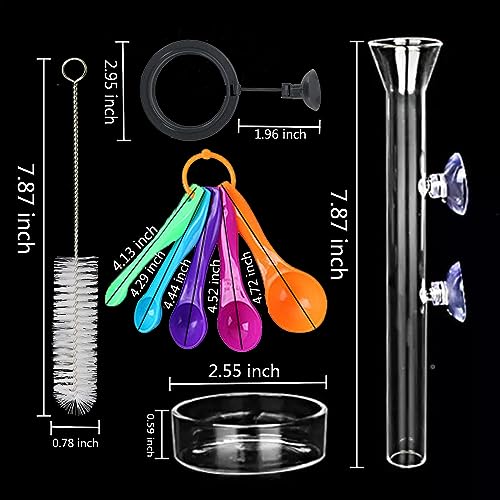 Fish Feeding Ring, Shrimp Feeding Dish, and Feed Measuring Spoon - Ideal Betta Fish Toys and Aquarium Accessories with Coral Feeder and Shrimp Tube