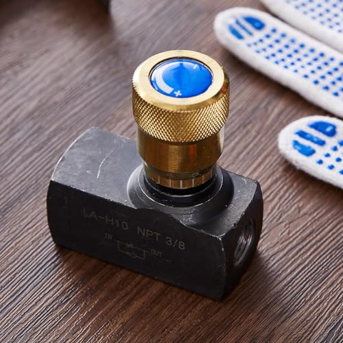 Pelopy 2 pcs 3/8 Inch Npt Ports Hydraulic Flow Control Needle Valve Single Direction Carbon Steel Hydraulic - size: 3/8 Inch