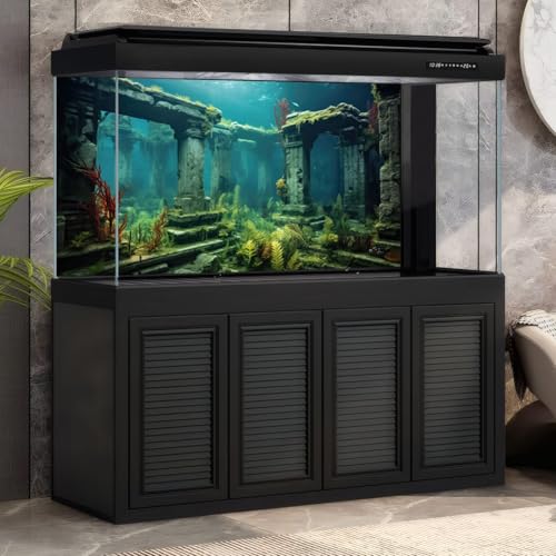 Under The Sea Aquarium Background Sunken Ancient City Ruins Fish Tank Background Lush Aquatic Seagrass Coral Reefs Submerged Structure Terrarium Backgrounds Underwater City Reptile Backgrounds 24x12in - color: Green_Foggy Blue, size: 24(W)x12(H)in
