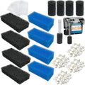 20-Pack Filter Media Kit Compatible with Fluval AquaClear AC50 Power Filter (20-50 Gallon), Includes 4 Foam Filters, 4 Carbon Sponge Filters, 4 Pack Ceramic Rings and 4 Intake Strainer Sponges - size: AC50 Series