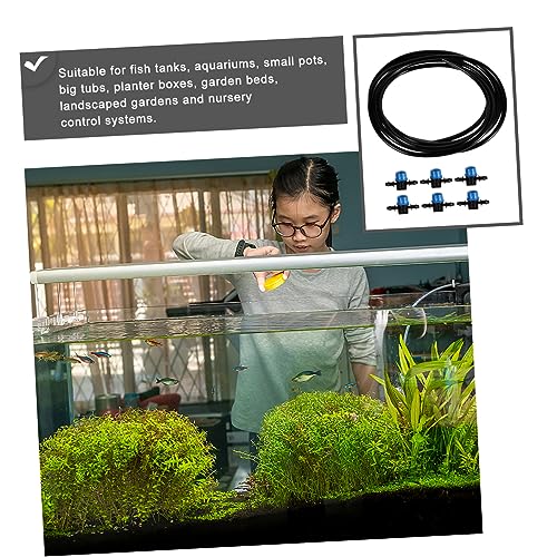 Happyyami 1set Aquarium Barb Hose Kit Flexible Tubing with Connectors for Fish Tanks Safe for Fish Supply Control