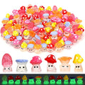 60pcs Luminous Mini Mushrooms Cute Resin Mushrooms Miniature Little Small Mushroom Figures Bulk for for Micro Fairy Garden Landscape Aquarium Accessories Dollhouse Hide Crafts Decor - style: 60pcs Cute Mushrooms