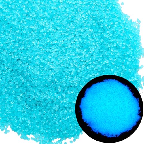 Landical 40000 Pcs 3-5mm Glow in The Dark Rocks for Fish Tank Aquarium Luminous Gravel Bulk Pebble Craft Small Landscaping Glow Sand Stone for Potted Plant Succulent Decor, 2.2 Lb/ 1 kg(Light Blue) - color: Light Blue
