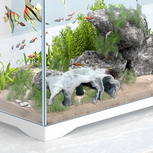 Aquarium Underground Tunnel Cave, Cave Fish Tank Decor, Fish Tank Decor Decoration, Breeding Shelter Decoration - size: Large
