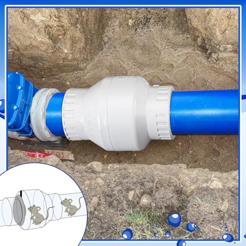 Geetery 1 Pcs 2 Inch PVC Slip Swing Check Valve No Spring Back Flow Preventer Valve White No Return Silent Backflow for Backflow Prevention, Reduces Water Hammer Noise - size: 2 Inch
